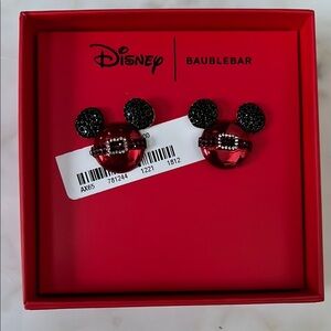 BaubleBar Disney Christmas Santa Belt Mickey Mouse Earrings